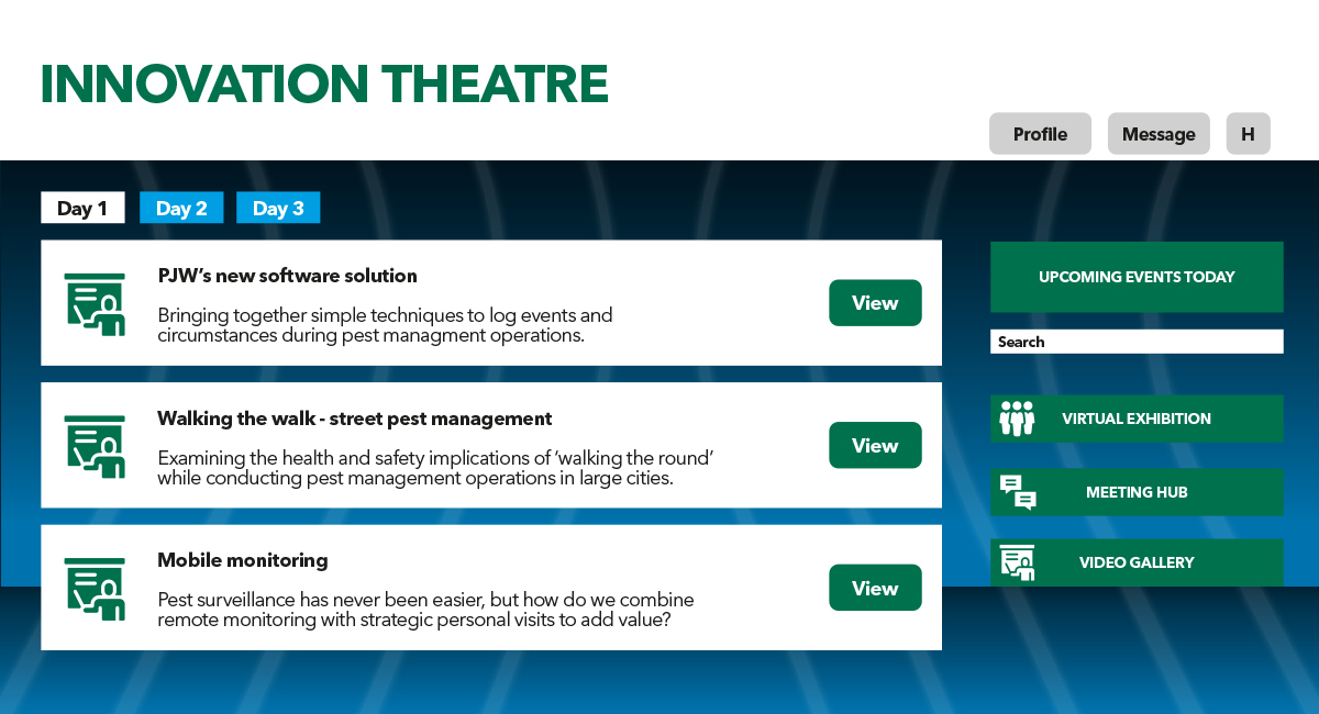 PestExtra Innovation Theatre mock up